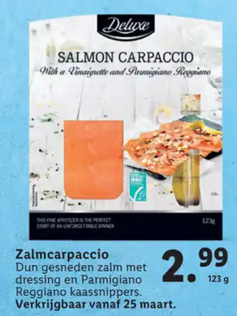 Lidl Delicieux zalmcarpaccio 123g aanbieding