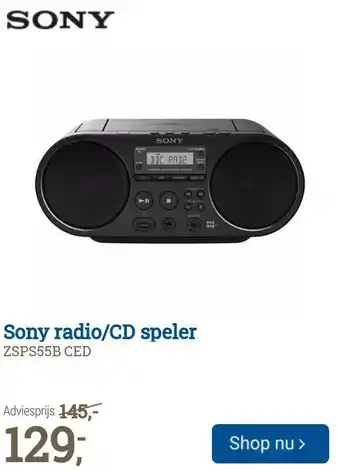BCC Sony radio/cd speler aanbieding