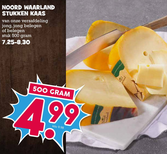 Boon`s Markt Noord waarland stukken kaas aanbieding