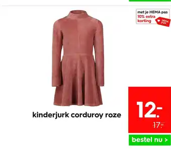 HEMA Kinderjurk corduroy roze aanbieding