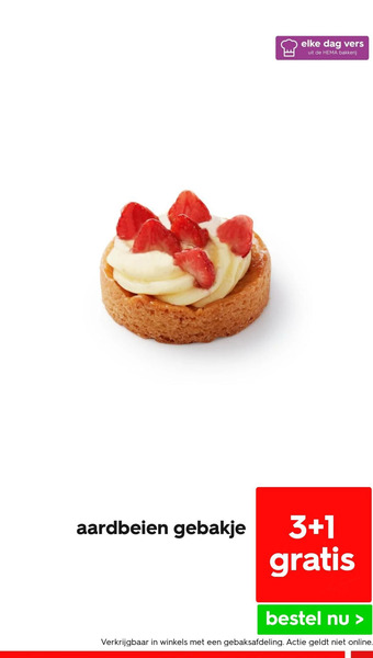HEMA Aardbeien gebakje aanbieding