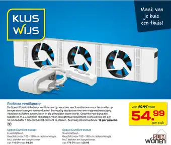 Kluswijs Radiator ventilatoren aanbieding