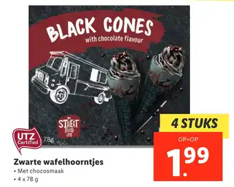 Lidl Zwarte wafelhoorntjes aanbieding