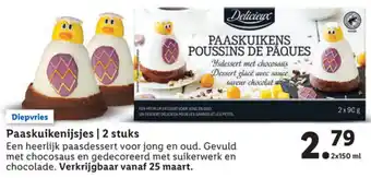 Lidl Delicieux Paaskuikenijsjes 2*150ml aanbieding