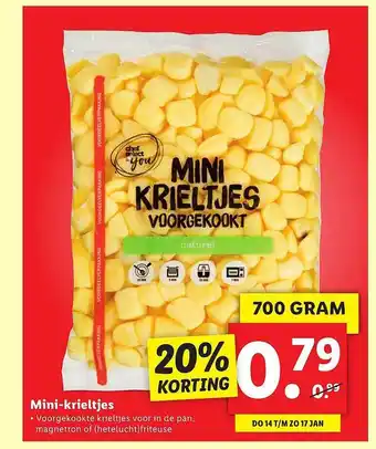 Lidl Mini krieltjes voorgekookt aanbieding