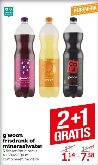 Coop G'woon frisdrank of mineraalwater aanbieding