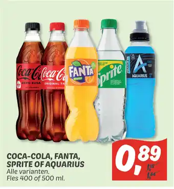 Dekamarkt Coca-cola, fanta, sprite of aquarius aanbieding