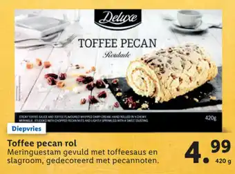 Lidl Delicieux Toffee pecan rol 420g aanbieding