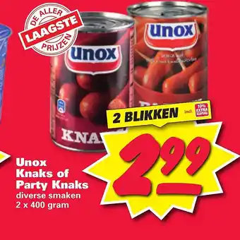 Nettorama Unox knaks of party knaks aanbieding