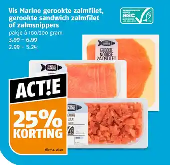 Poiesz Vis marine gerookte zalmfilet, gerookte sandwich zalmfilet of zalmsnippers aanbieding