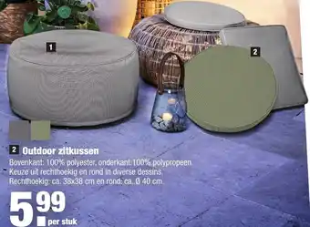 ALDI Outdoor zitkussen 38*38/40 cm aanbieding