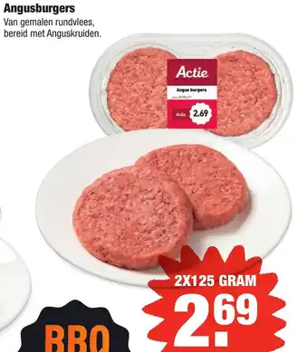 ALDI Angusburgers 2*125g aanbieding