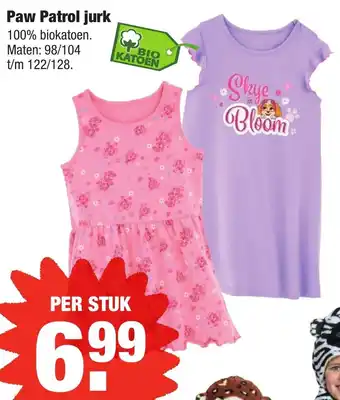 ALDI Paw Patrol jurk 98/104-122/128 aanbieding