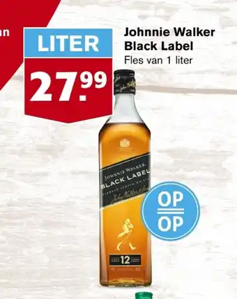 Hoogvliet Johnnie Walker Black Label 1 liter aanbieding