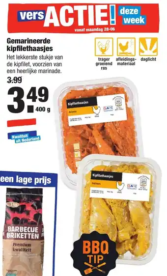 ALDI Gemarineerde kipfilethaasjes 400g aanbieding