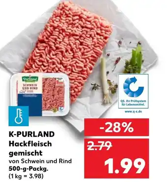 Kaufland DE K-Purland Hackfleisch gemischt 500g aanbieding