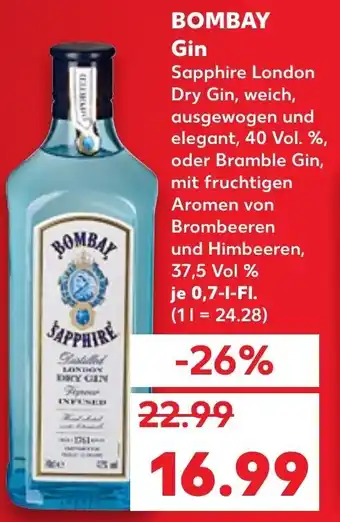 Kaufland DE Bombay Sapphire dry gin 700ml aanbieding