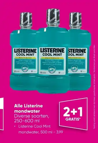 Big Bazar Alle Listerine mondwater 250-600 ml aanbieding