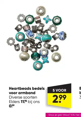 Big Bazar Heartbeads bedels voor armband aanbieding