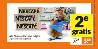 Albert Heijn Alle Nescafe Farmers origins 2 pakken a 10 capsules aanbieding