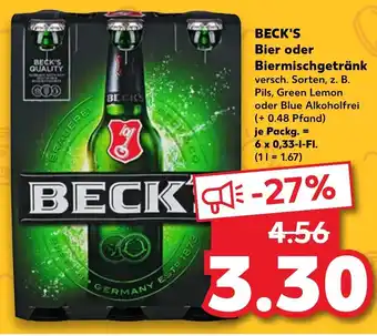 Kaufland DE Beck's Bier of Biermischgetrank 6*330ml aanbieding