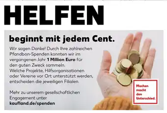 Kaufland DE HELFEN / beginnt mit jedem Cent aanbieding