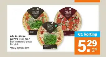 Albert Heijn Alle AH Verse pizza's 30 cm aanbieding