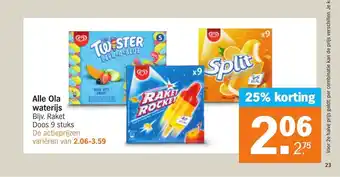 Albert Heijn Alle Ola waterijs 9 stuks aanbieding