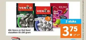 Albert Heijn Alle Venco en Red Band stazakken 85-280 gram 2 stuks aanbieding