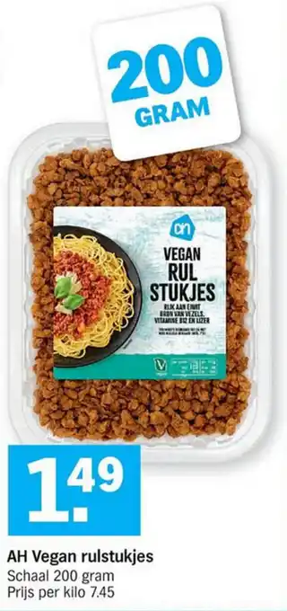 Albert Heijn AH Vegan rulstukjes 200g aanbieding