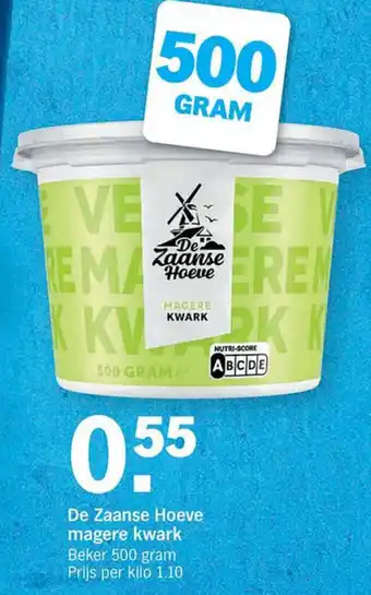 Albert Heijn De Zaanse Hoeve magere kwark 500g aanbieding