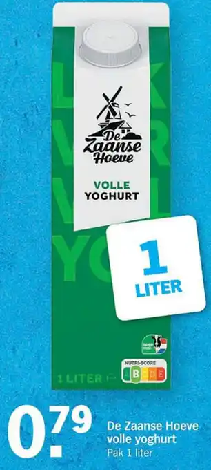 Albert Heijn De Zaanse Hoeve volle yoghurt 1L aanbieding