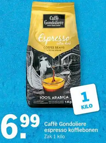 Albert Heijn Caffe Gondoliere Espresso koffiebonen 1kg aanbieding