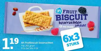 Albert Heijn AH Fruitbiscuit bosvruchten 262g aanbieding