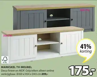 Jysk Markskel TV-meubel B160xH54xD43CM 3681742 3681741 aanbieding