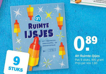 Albert Heijn AH Ruimte-ijsjes 495g aanbieding