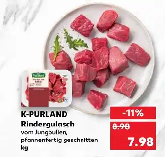 Kaufland DE K-PURLAND Rindergulasch  1 kg aanbieding