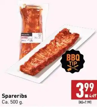 ALDI Spareribs ca. 500 g. aanbieding