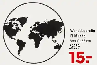 Kwantum Wanddecoratie El Mundo 68 cm aanbieding
