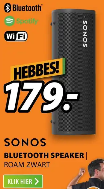 Expert SONOS Bluetooth speaker ROAM Zwart aanbieding