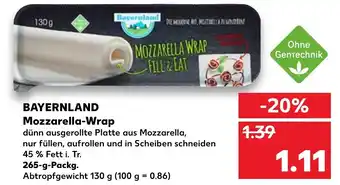 Kaufland DE Bayernland Mozzarella-Wrap 130 gr aanbieding