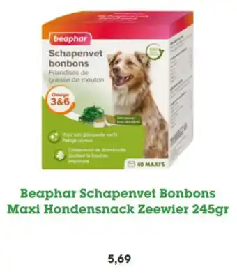 Discus Beaphar Schapenvet Bonbons Maxi Hondensnacks Zeewier 245g aanbieding