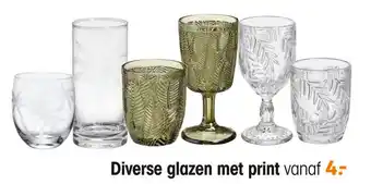 Kwantum Diverse glazen met print aanbieding