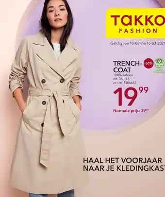 Takko fashion ever.me Trenchcoat mt. 36-46 aanbieding