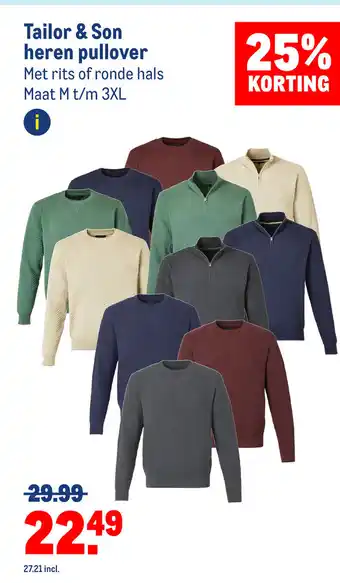 Makro Tailor & Son heren pullover aanbieding