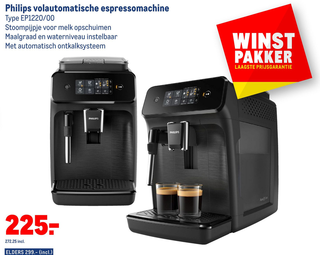 Philips volautomatische espressomachine type ep1220/00 aanbieding bij Makro