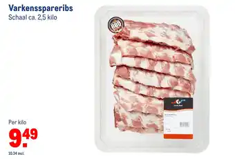 Makro Varkensspareribs schaal ca. 2,5 kilo aanbieding