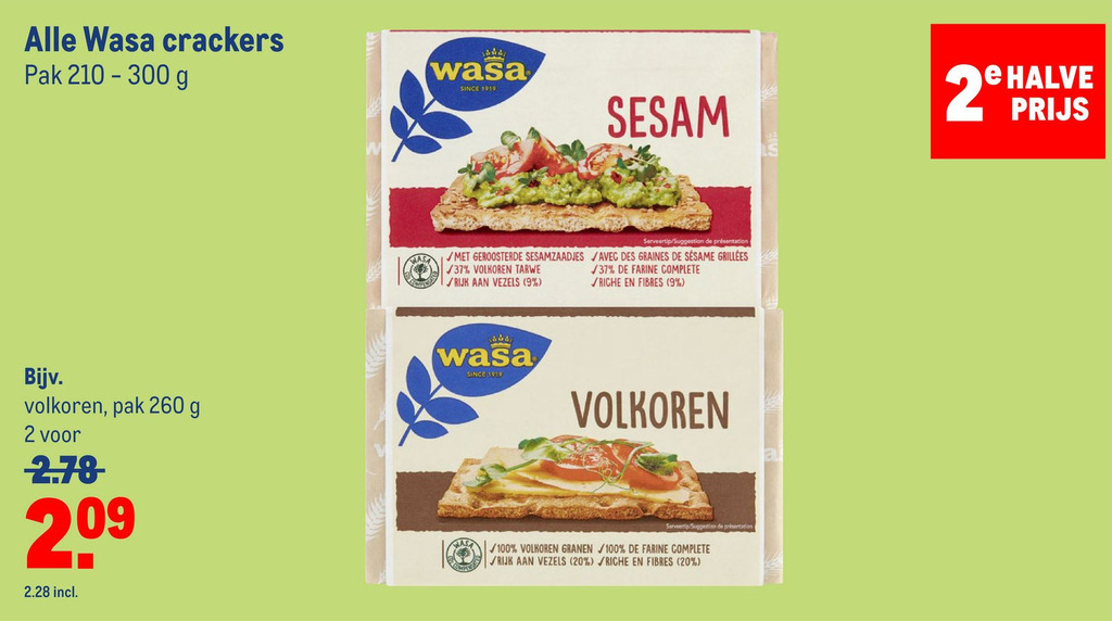 Alle wasa crackers aanbieding bij Makro