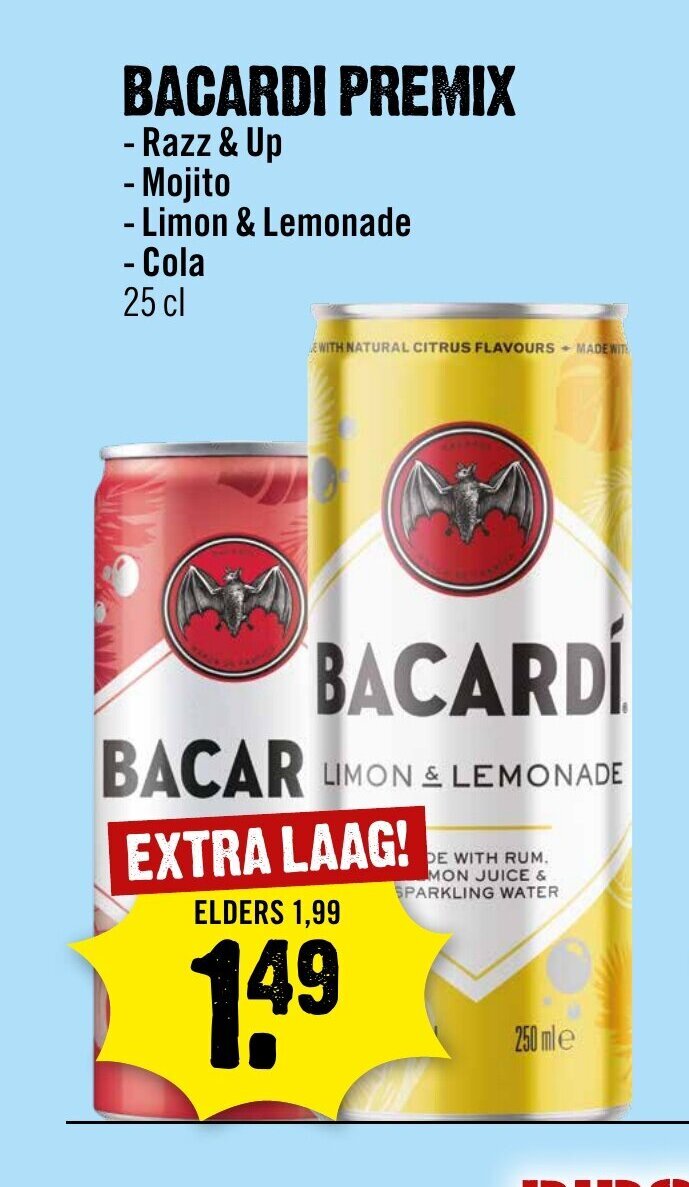 Bacardi Premix 25 cl aanbieding bij Dirck 3