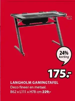 Jysk Langholm Gamingtafel aanbieding